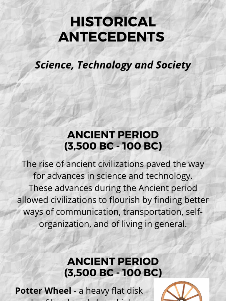 Historical Antecedents PDF Ancient History Science