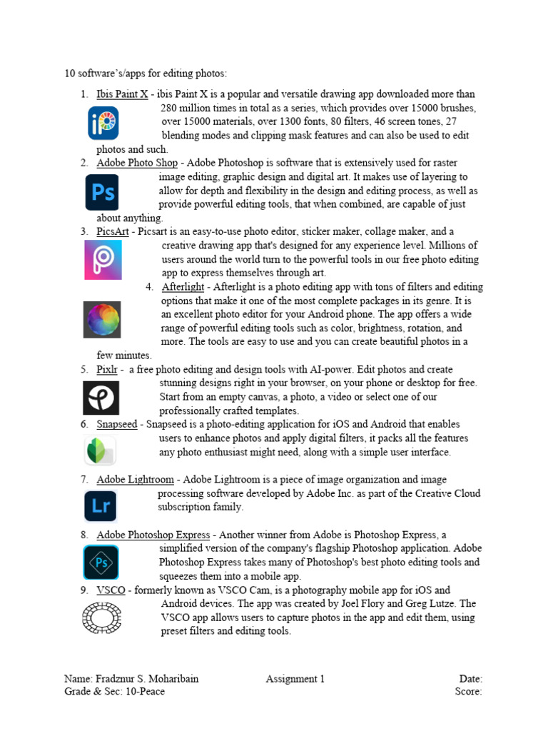 Mapeh Art Assignment | PDF | Adobe Photoshop | Image Editing