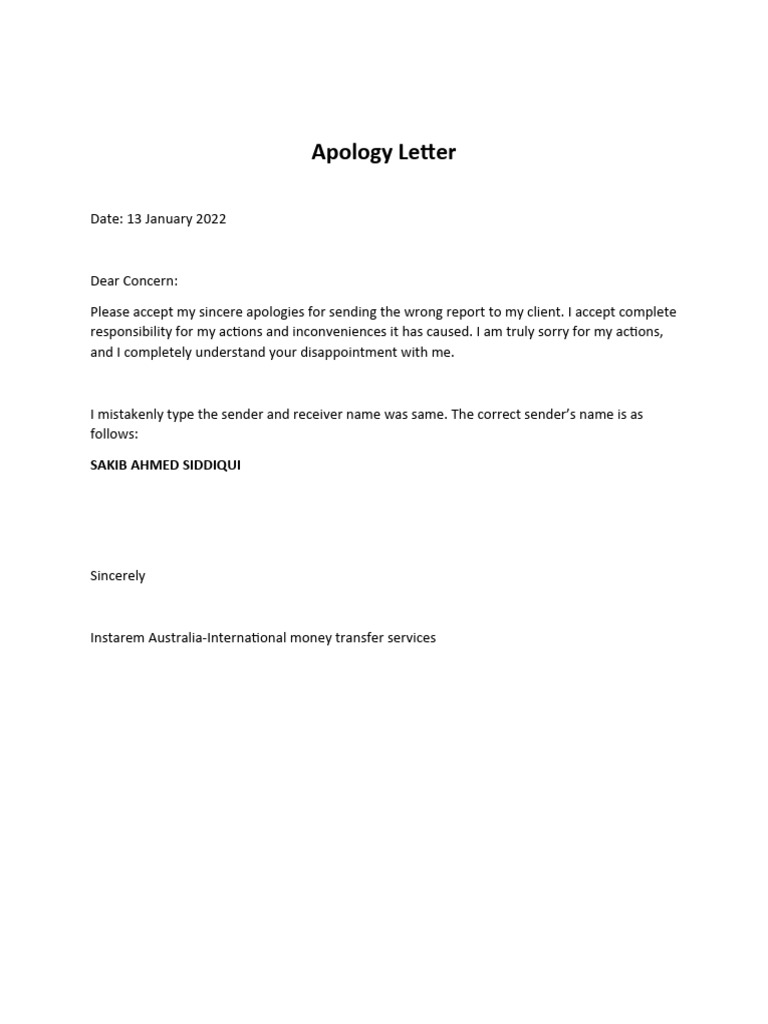 Apology Letter PDF