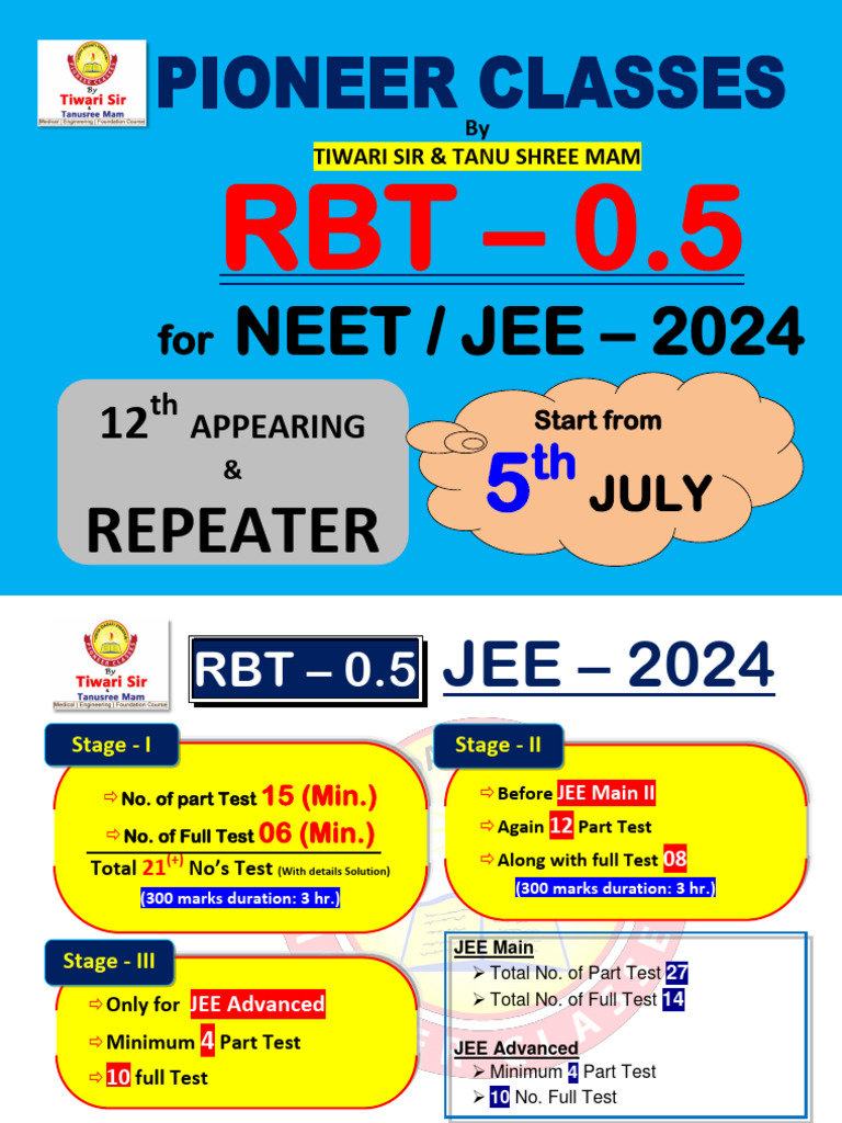 JEE 2024 Booster Test Checklist | PDF | Chemistry | Analytic Geometry