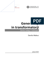 Generatorji in Transformatorji Zbirka - Nalog