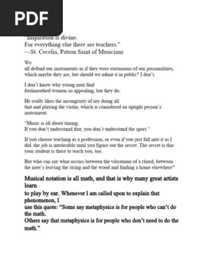 The Music Teacher Notes