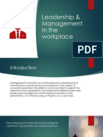 Leadership LL0 Management in The Workplace