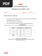 ENG F1 QS Term 2 Opener 2023