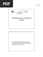 O Marketing como Filosofia de Gestão
