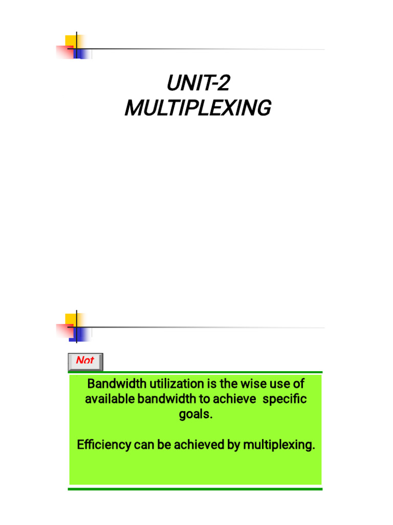 CN Unit 2 PDF Multiplexing Computer Network