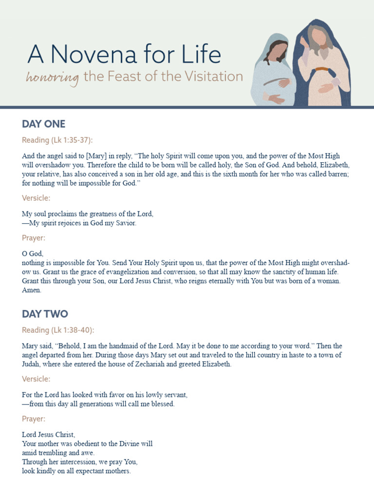 Visitation Novena Printable Rev | PDF | Jesus | Mary, Mother Of Jesus