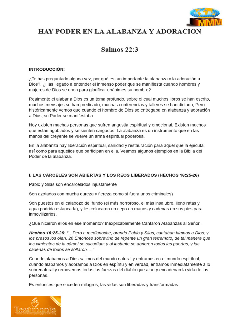 Poder Transformador de la Alabanza | PDF | Saulo | Diablo