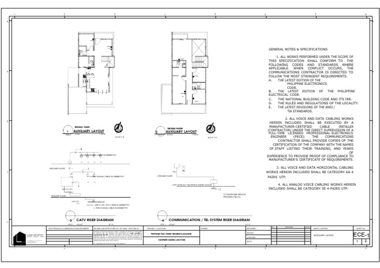 Auxiliary Layout Plan for Cabling | PDF | Telecommunications Equipment ...