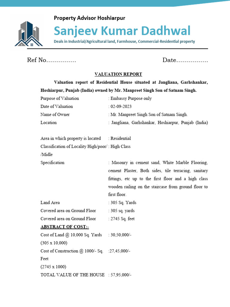 Sanjeev Kumar PDF Real Estate Appraisal Real Estate