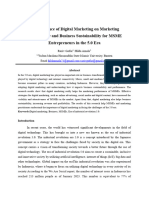 The Influence of Digital Marketing On Marketing Performance and Business Sustainability For MSME Entr