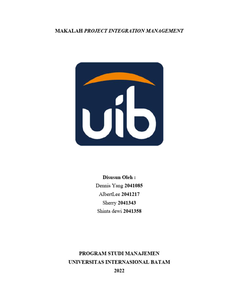 Project Integration Management - Kel 3 | PDF | Project Management ...