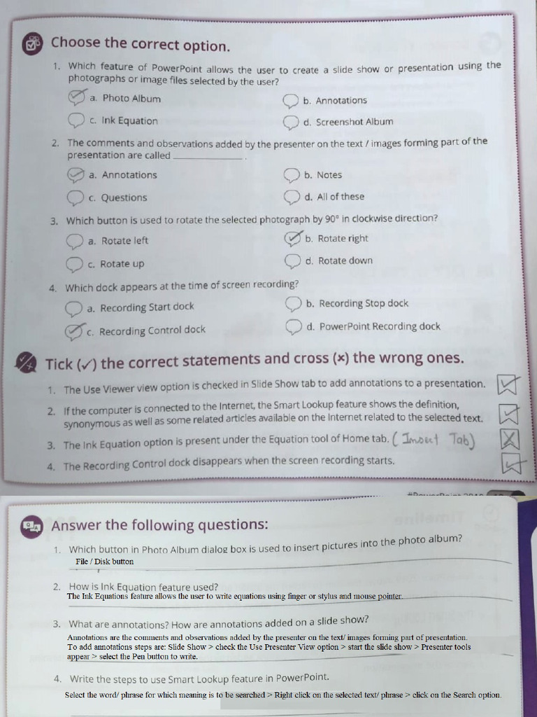 Class VI Answer Key Chapter 1 | PDF