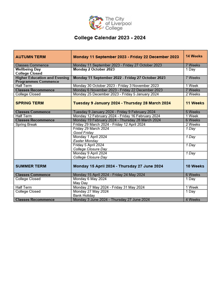 Final 2023 2024 Student External College Calendar PDF