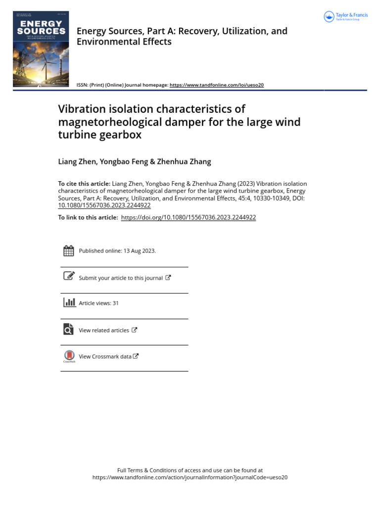 Vibration Isolation Characteristics of Damper For The Large Wind Turbine
