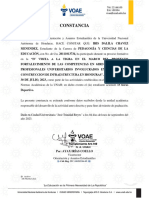 Constancia: Tel: 22166100 Ext. 100304 Voae@unah - Edu.hn