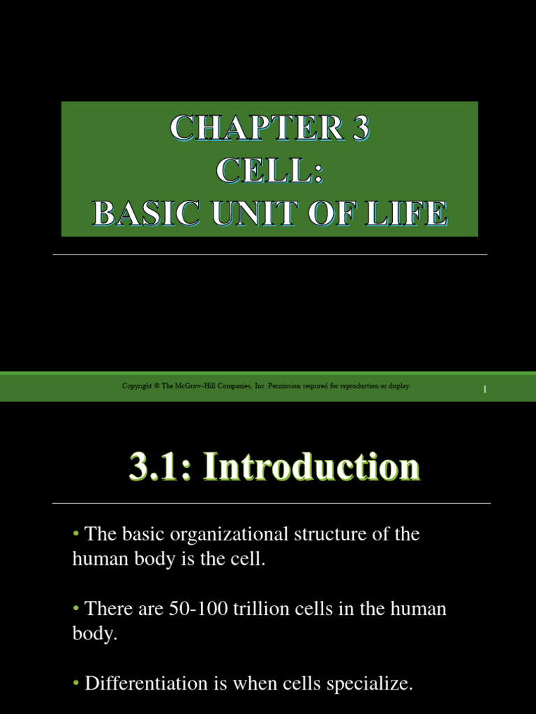Chapter 3.1 CELL | PDF | Osmosis | Cell (Biology)