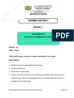 Arch2018 Maths GR 8 Final Exam