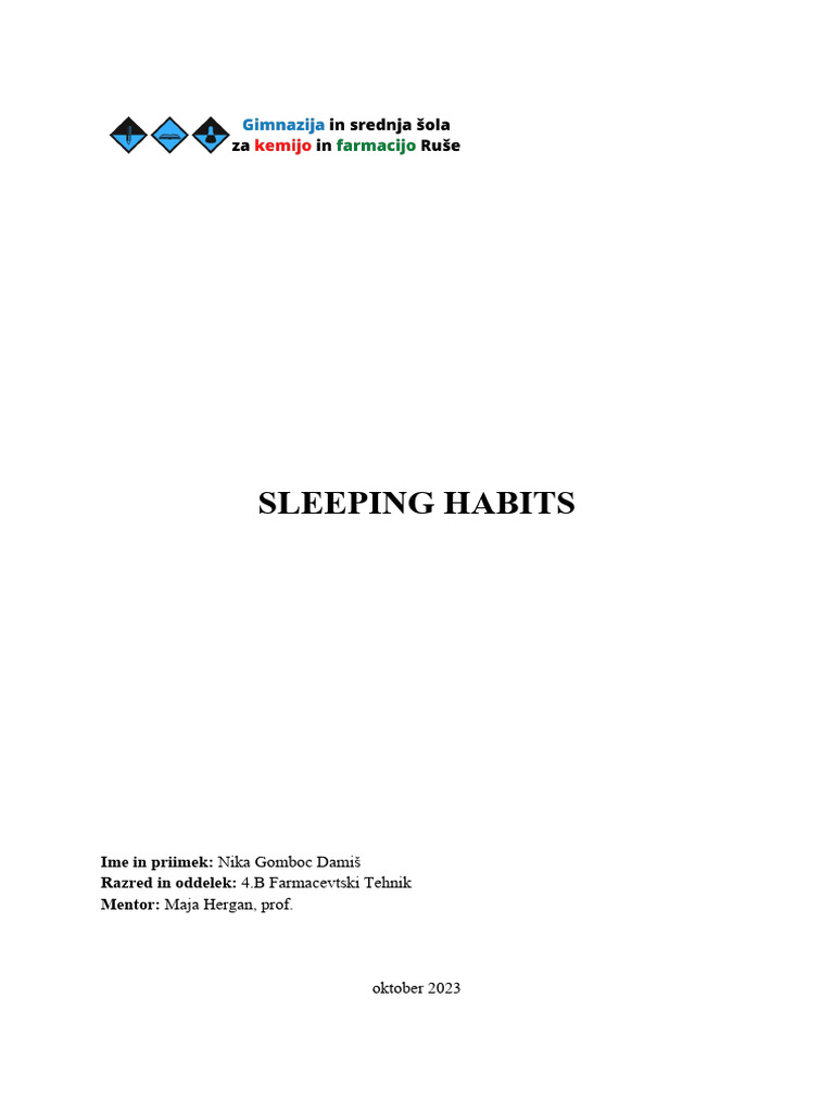 Sleeping Habits | PDF | Sleep | Rapid Eye Movement Sleep