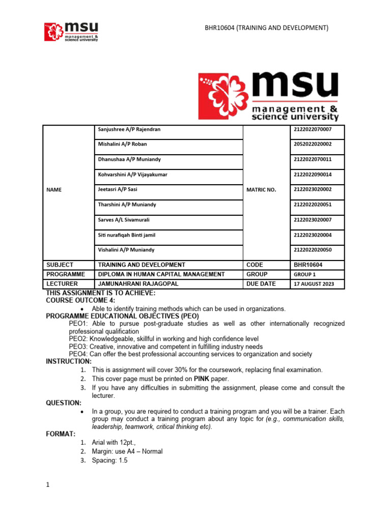 Training Module | PDF | Leadership | Cognition