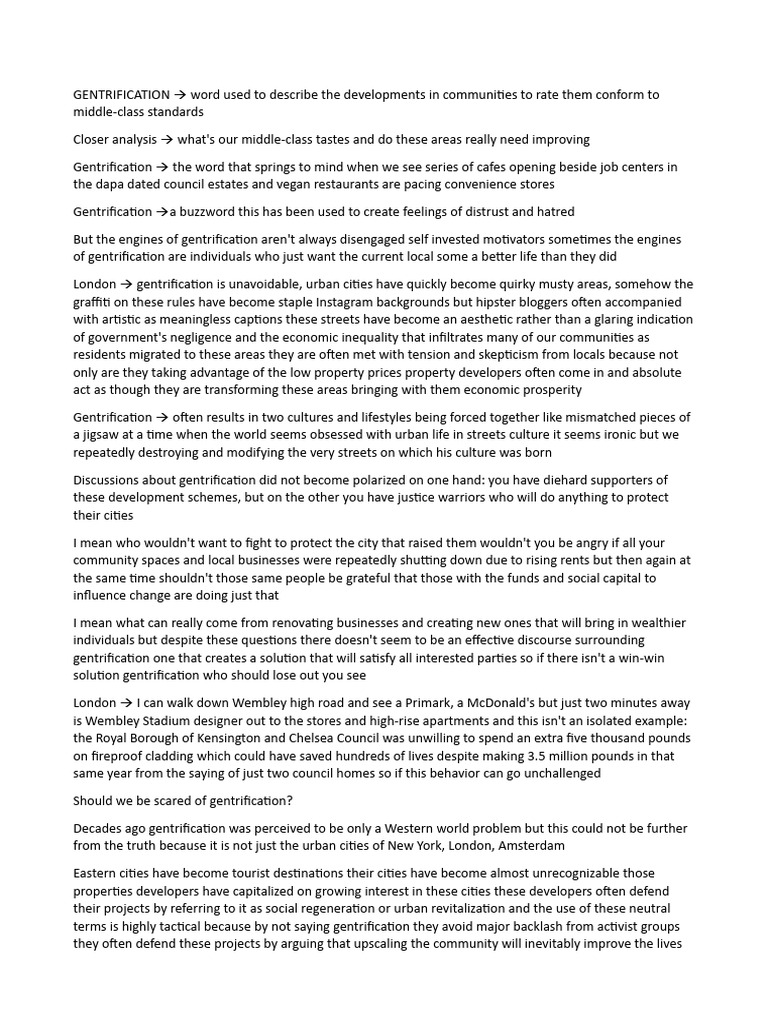 GENTRIFICATION PDF Urban Renewal Economies