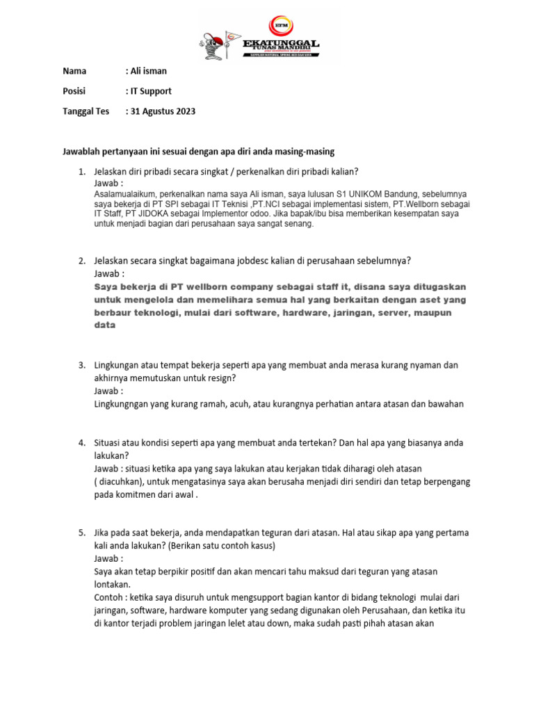 Personal Question | PDF