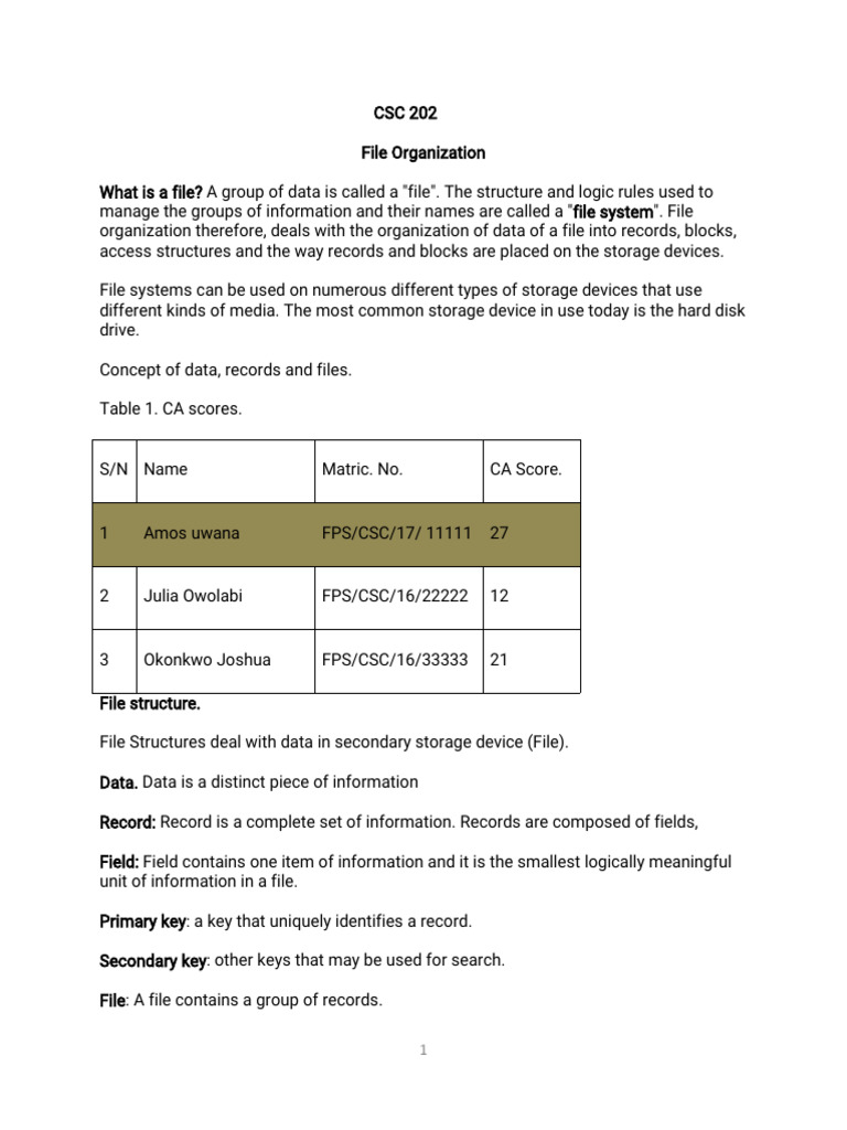 Understanding EREF Scores in File Systems | PDF