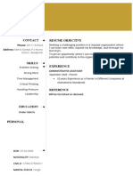 2021 Resume Template Gold