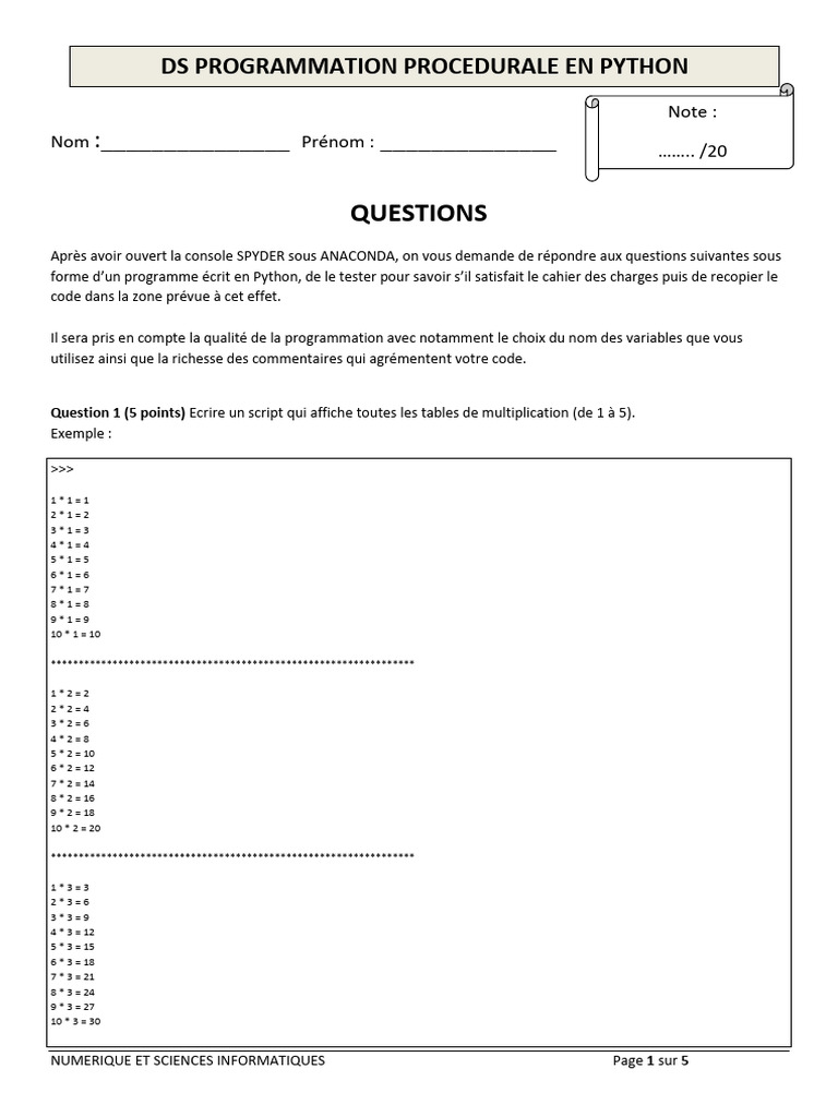 DS Programmation en Python | PDF | Informatique