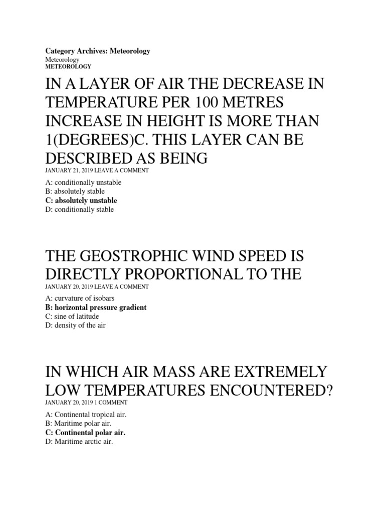 Meteorology Atpl Pdf Atmosphere Of Earth Wound