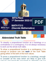 BITS-Pilani 1 Semester 2022-23 MATH F213 (Discrete Mathematics)