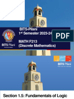 BITS-Pilani 1 Semester 2023-24 MATH F213 (Discrete Mathematics)