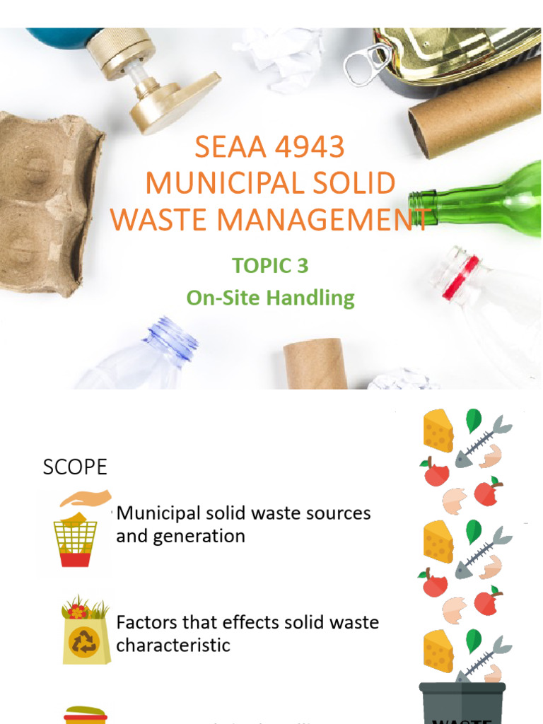 Topic 3 On Site Handling | PDF | Waste | Compost