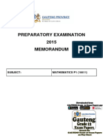 Grade 12 NSC Mathematics P1 (English) 2015 Preparatory Examination Possible Answers