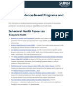 Samhsa Finding - Evidence Based Programs Practices