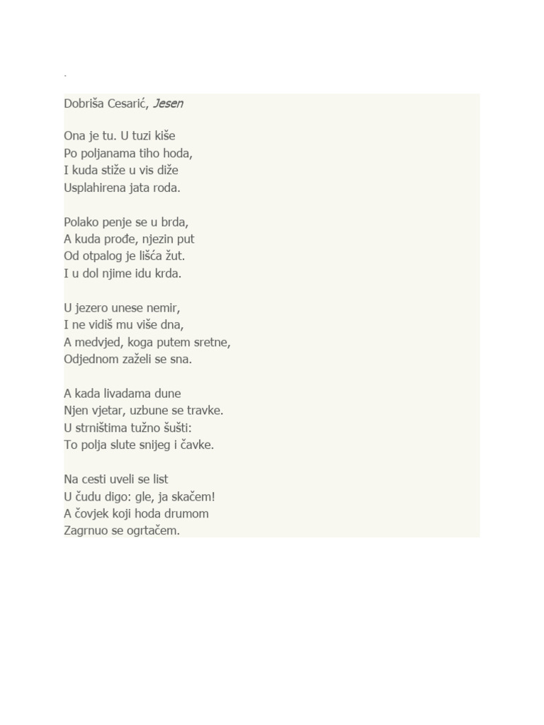 Dobriša Cesarić - Jesen | PDF