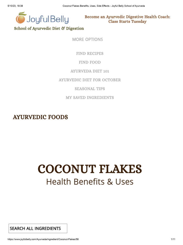 Coconut Flakes Benefits, Uses, Side Effects Joyful Belly School of