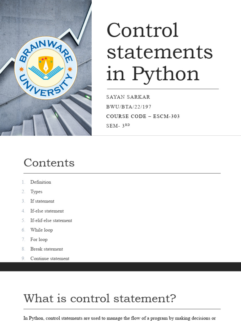 Control Statements Python | PDF | Control Flow | Computer Programming