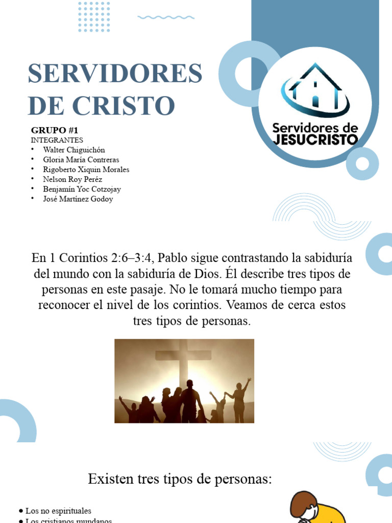 Servidores de Cristo GRUPO 1 PDF Pecado espíritu Santo
