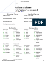 Italian Verb 'Abitare' Conjugated