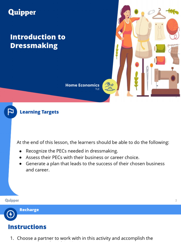 Introduction To Dressmaking | PDF | Career & Growth