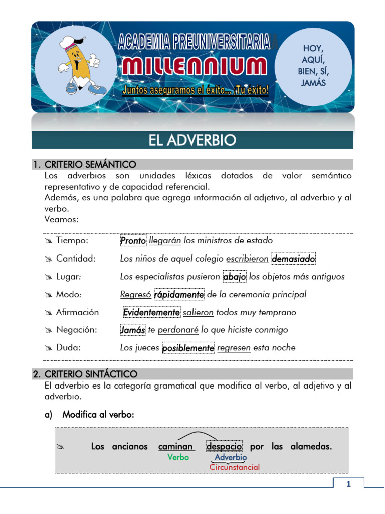 Adverbio | PDF | Adverbio | Verbo