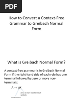 How To Convert A Grammar To Griebach Normal Form