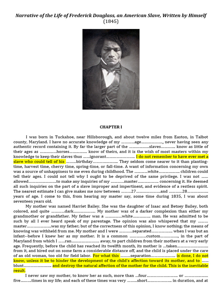 Frederick Douglass | PDF | Slavery | Frederick Douglass