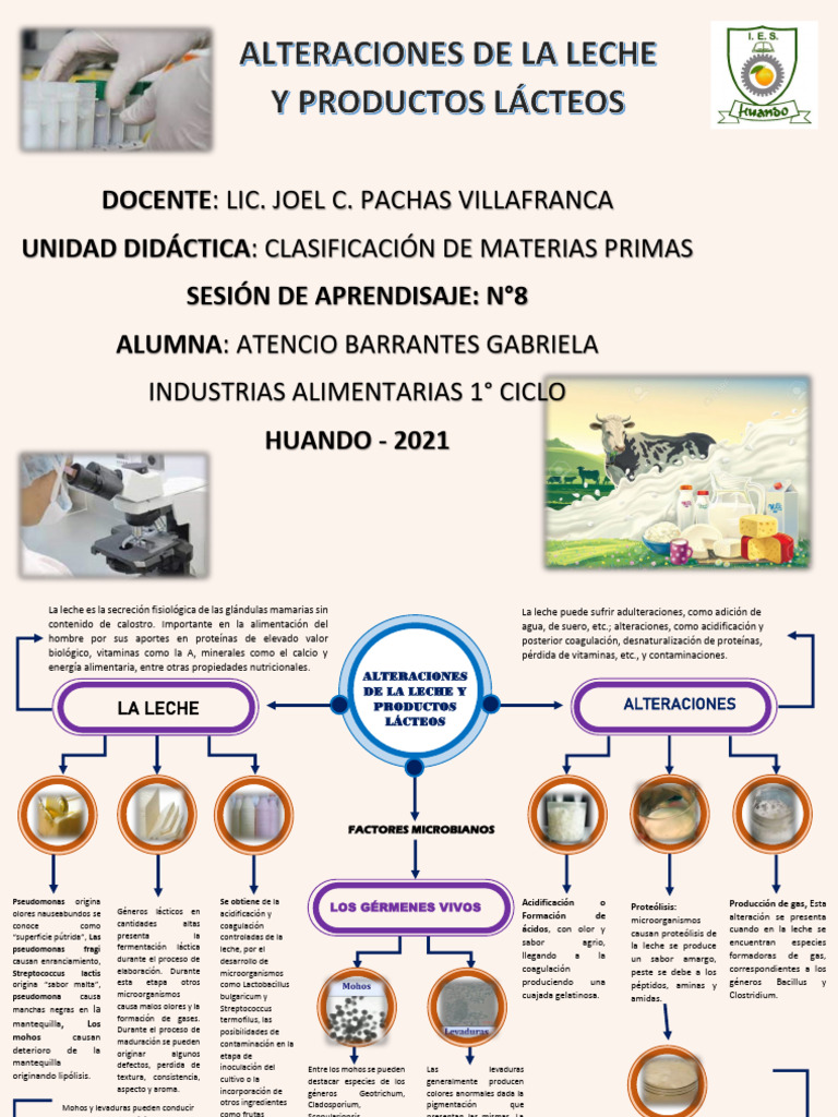 TAREA 5- Alteraciones de la leche y Productos Lácteos | PDF | Leche ...