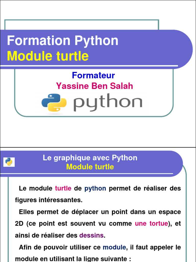 Dessins avec le module Turtle Python | PDF | Python (Langage de ...