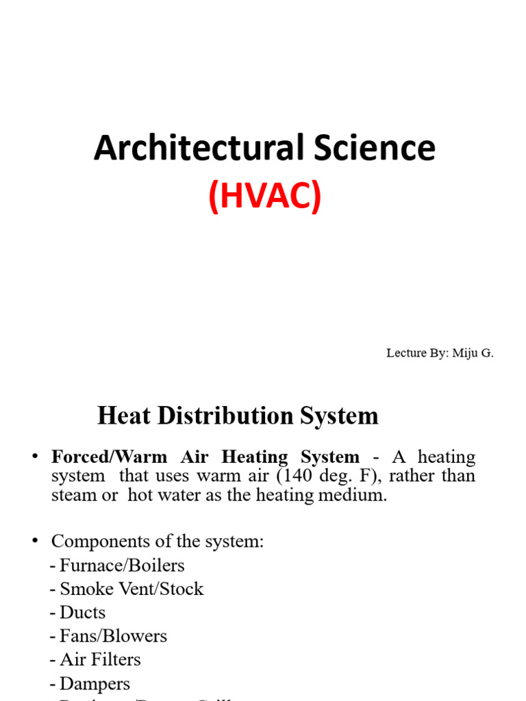 Architectural Science Hvac Lecture 4 Pdf Water Heating Radiator