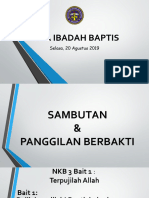 TATA IBADAH BAPTIS20 Agustus 2019