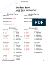 Italian Verb 'Fare' Conjugated