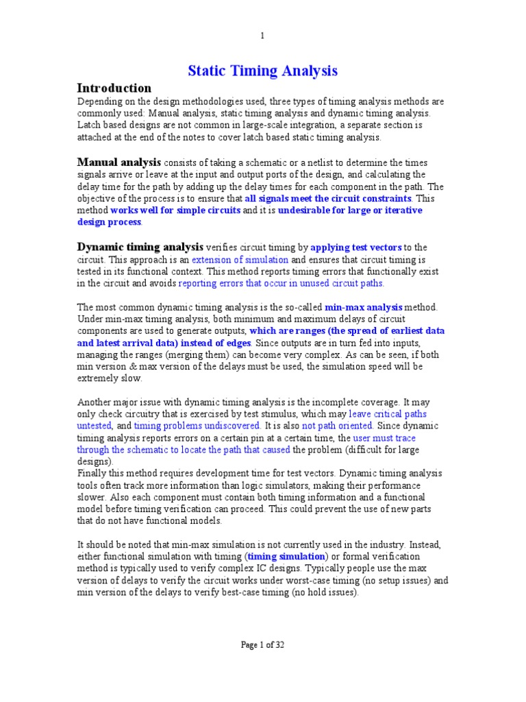 Static Timing Analysis Overview | PDF | Electronic Circuits ...